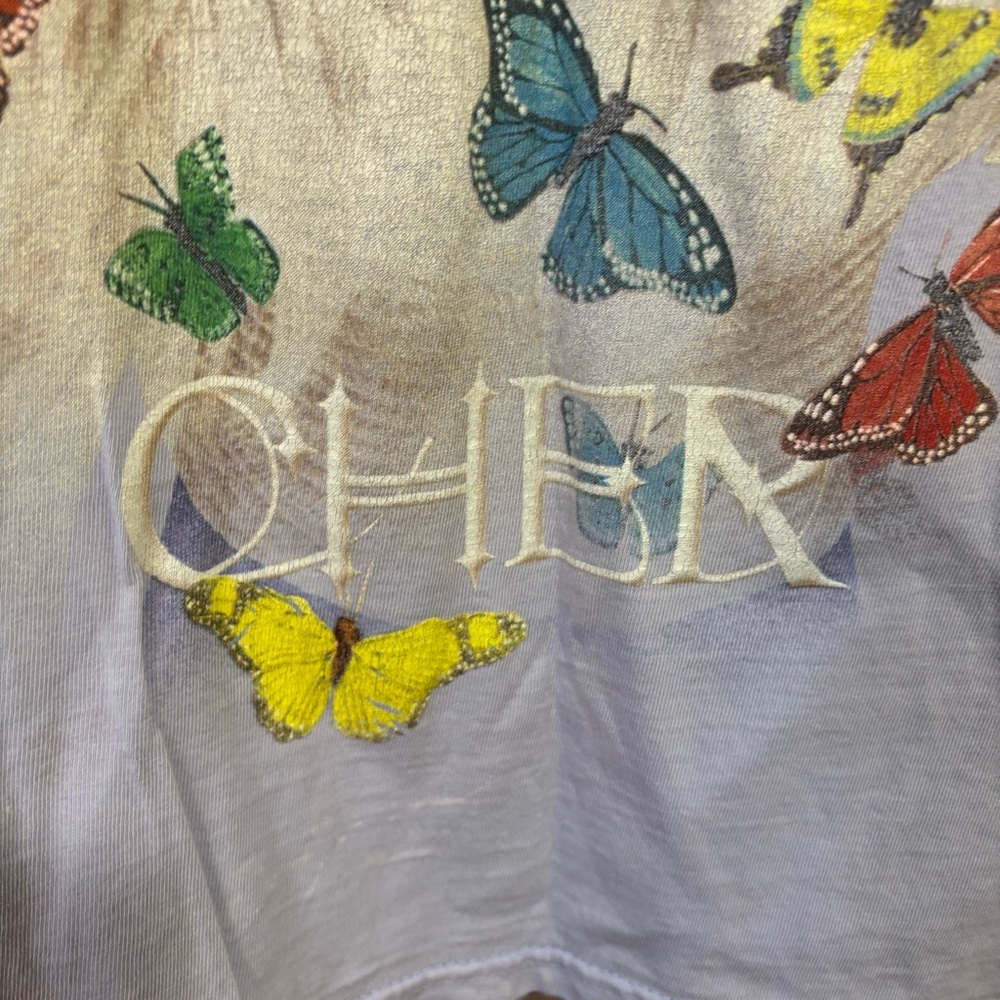 Rare Vintage Cher 2003 purple butterfly farewell tour t shirt size medium tee - Picture 5 of 8